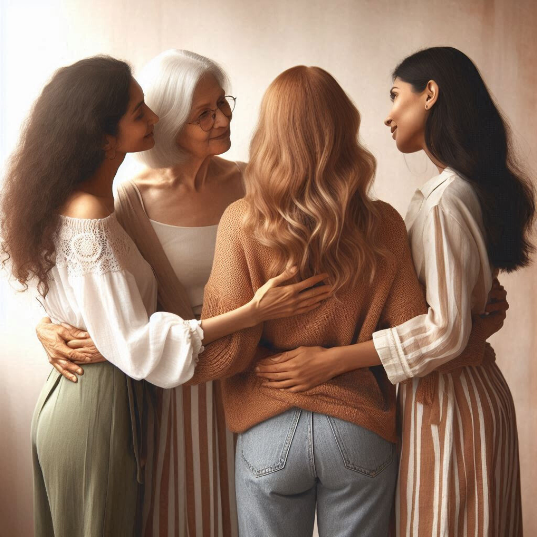 mujeres abrazadas